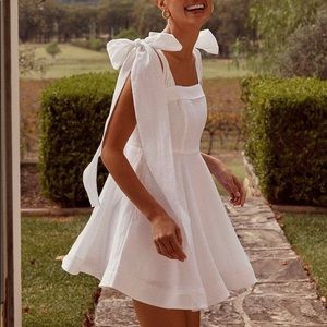 DISSH Aisle White Bow Mini Dress